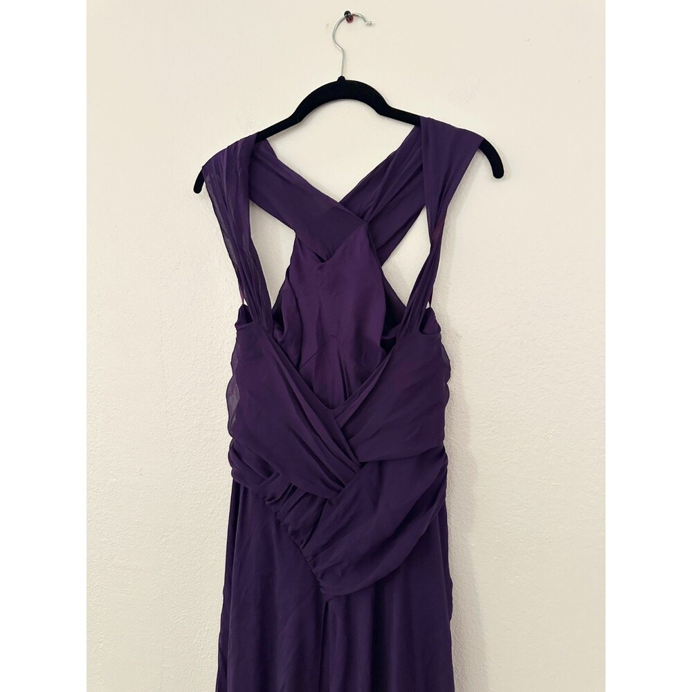 NEW Diane Von Furstenberg Nikki 100% Silk Gown Purple Layered Wedding Women's 8 - Picture 9 of 12